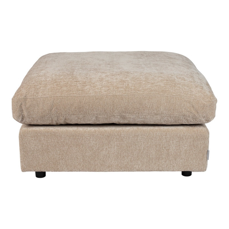 Pouf beige carré confortable en tissu - Sense 