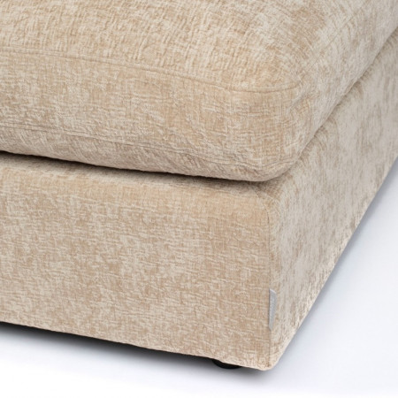 Pouf beige carré confortable en tissu - Sense 