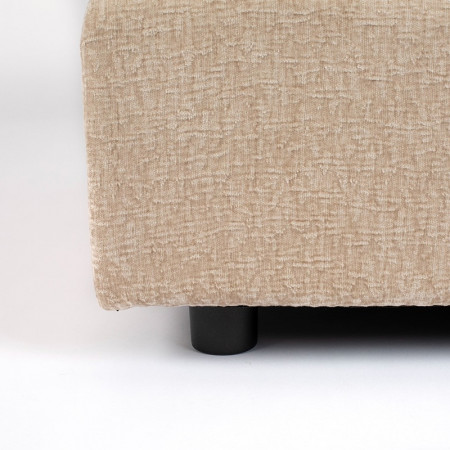 Pouf beige carré confortable en tissu - Sense 