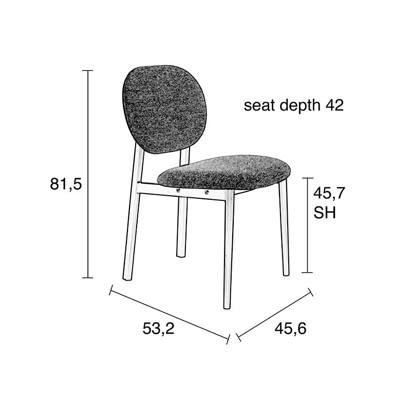 Chaise design rose en tissu Zuiver - Spike 