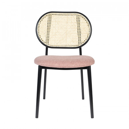 Chaise rose et cannage design Spike Zuiver