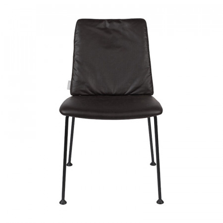 Chaise simili cuir noir et métal design Fab Zuiver