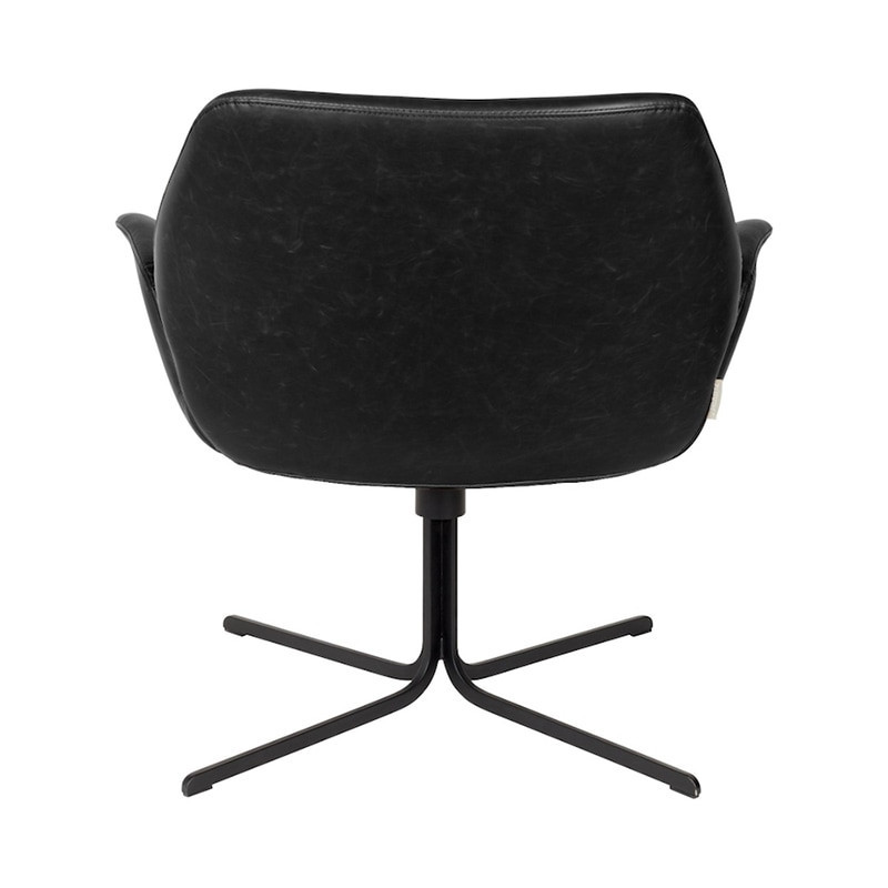 Fauteuil design noir en simili cuir - Nikki