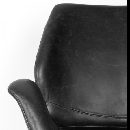 Fauteuil design noir en simili cuir - Nikki