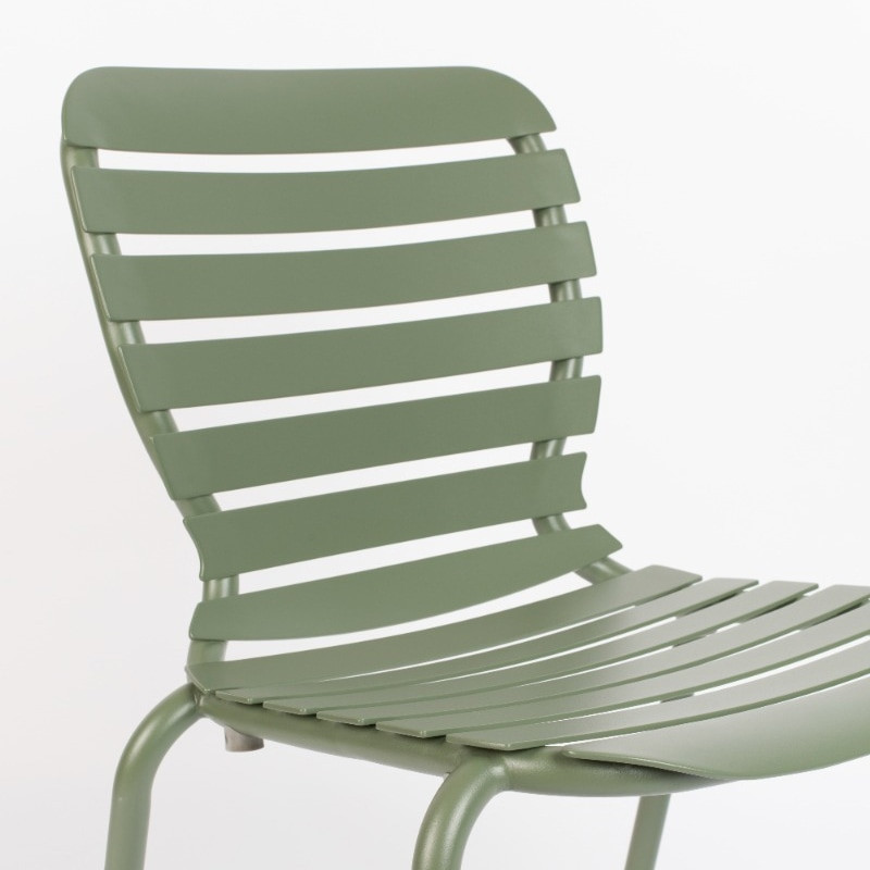 Chaise de jardin en métal vert kaki - Vondel 