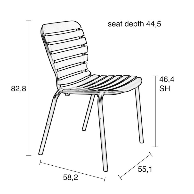 Chaise de jardin en métal vert kaki - Vondel Référence : CD_Ch89E-04