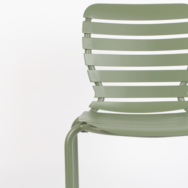 Chaise de jardin en métal vert kaki - Vondel 