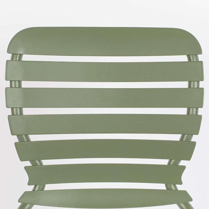 Chaise de jardin en métal vert kaki - Vondel 