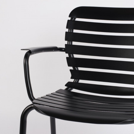 Chaise de jardin en métal noir avec accoudoirs - Vondel 