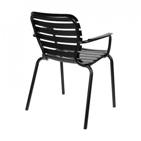 Chaise de jardin en métal noir avec accoudoirs - Vondel Référence :  CD_Ch90E-02