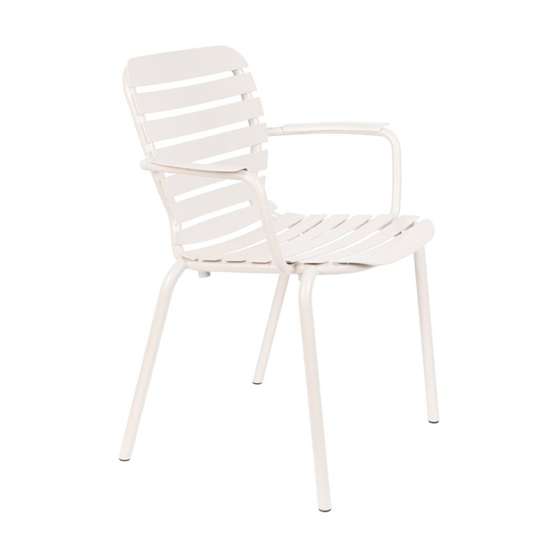Chaise de jardin design blanche avec accoudoirs Vondel Zuiver