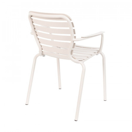 Chaise jardin design métal blanc avec accoudoirs - Vondel 
