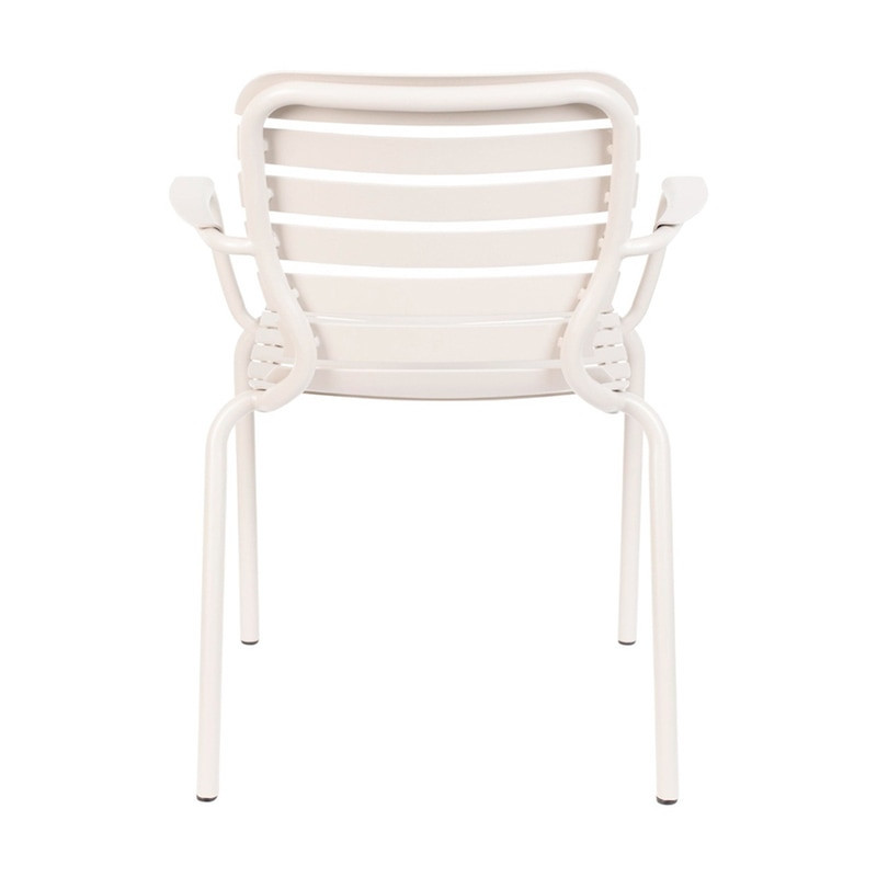 Chaise jardin design métal blanc avec accoudoirs - Vondel 