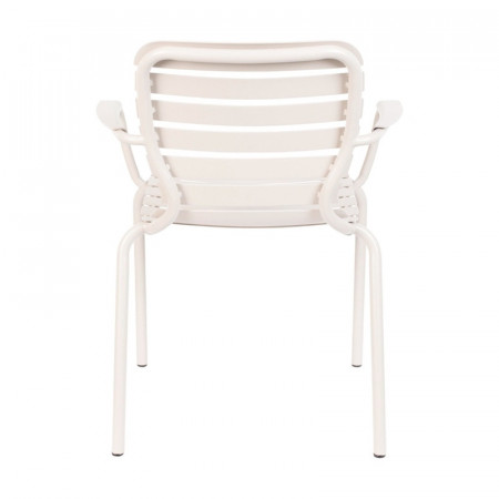 Chaise jardin design métal blanc avec accoudoirs - Vondel 