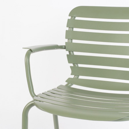 Chaise de jardin vert kaki avec accoudoirs - Vondel 
