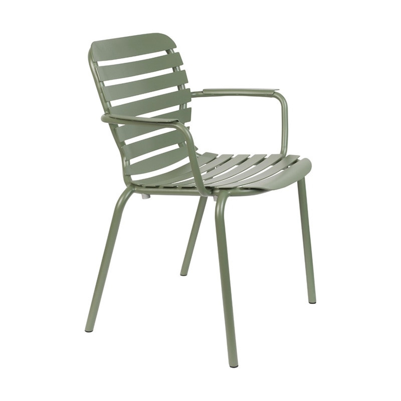 Chaise de jardin vert kaki avec accoudoirs - Vondel Référence : CD_Ch90E-04