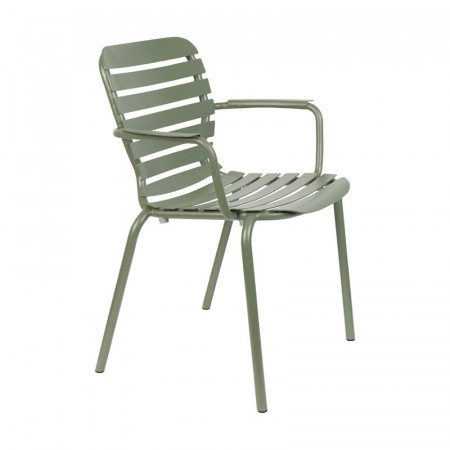 Chaise de jardin avec accoudoirs vert kaki Vondel Zuiver