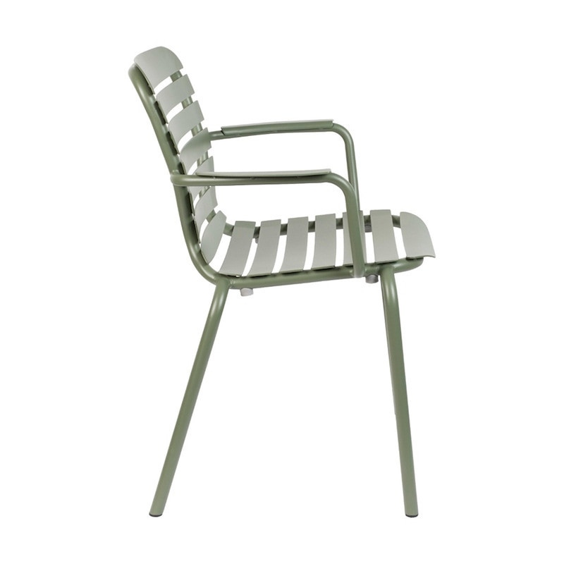 Chaise de jardin vert kaki avec accoudoirs - Vondel 