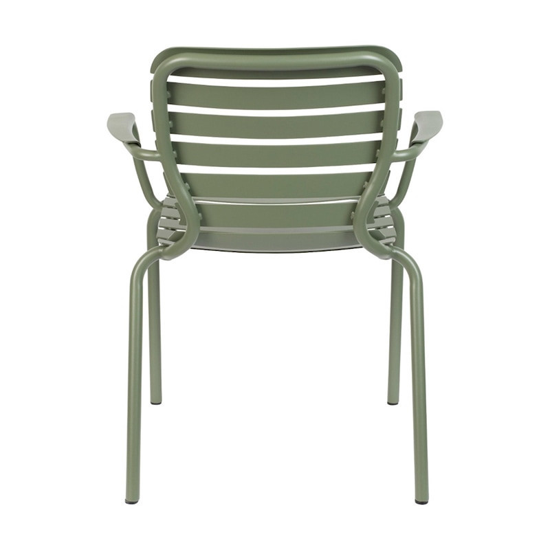 Chaise de jardin vert kaki avec accoudoirs - Vondel 