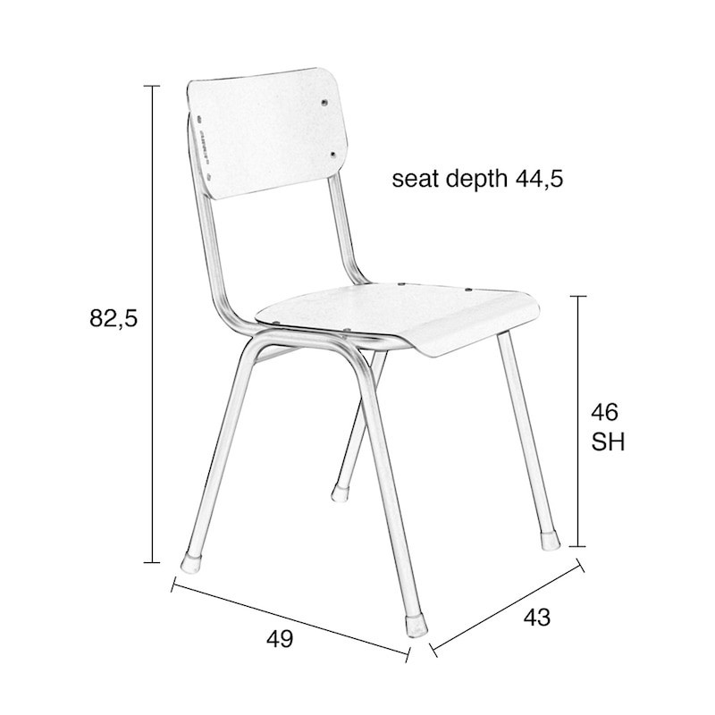 Chaise écolier noir design - Back to School 