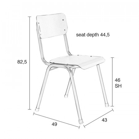 Chaise écolier gris bleu design - Back to School 