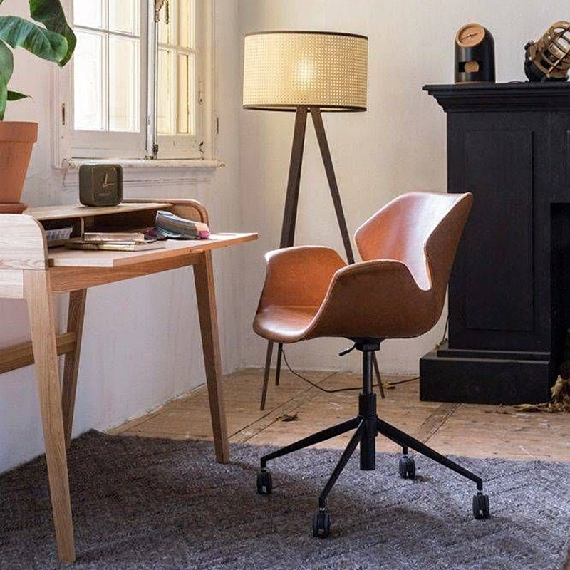 Chaise de bureau cognac design sur Coup de Cœur Design