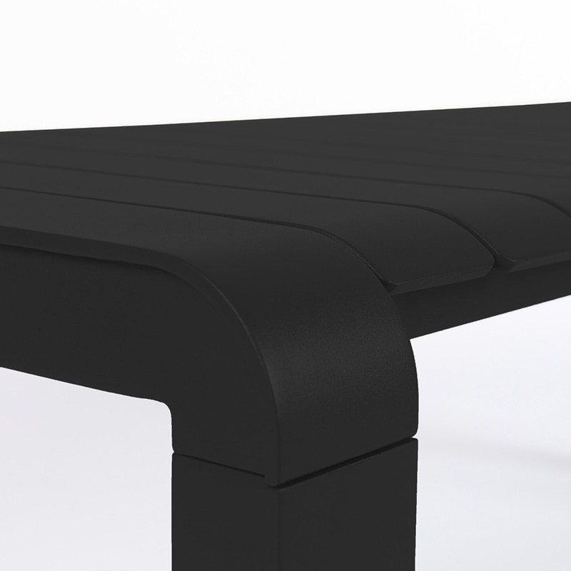 Banc de table jardin métal noir design - Vondel 