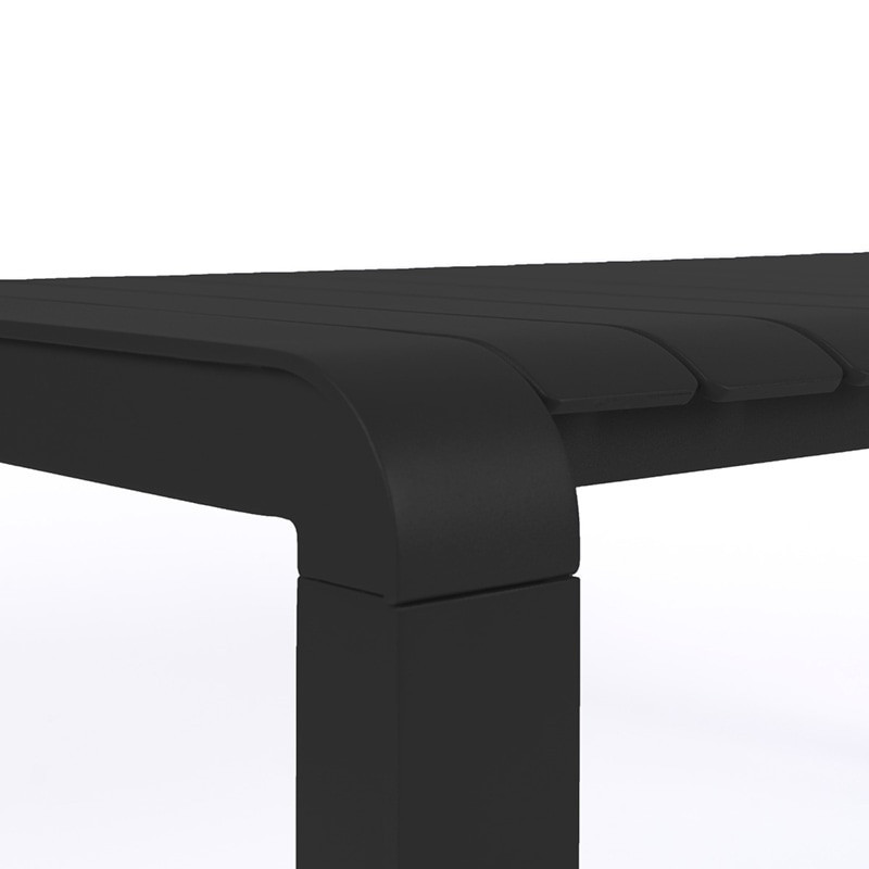 Banc de table jardin métal noir design - Vondel 
