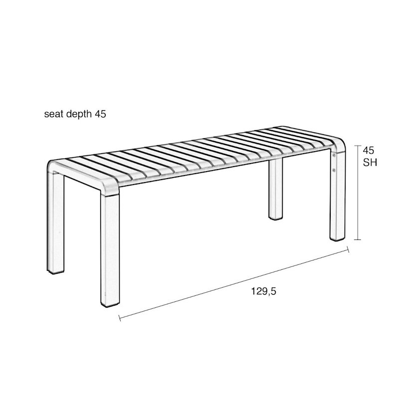 Banc de table jardin métal noir design - Vondel 