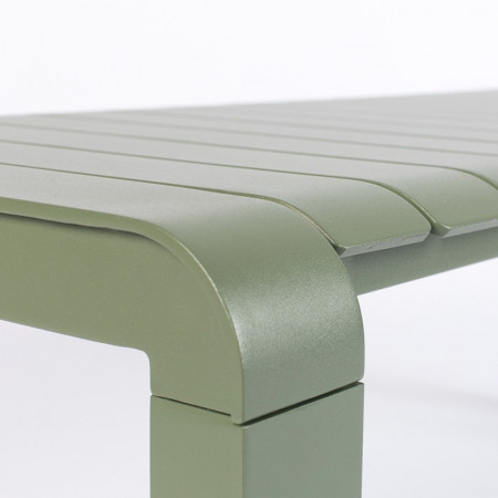 Banc de jardin design métal vert kaki - Vondel 