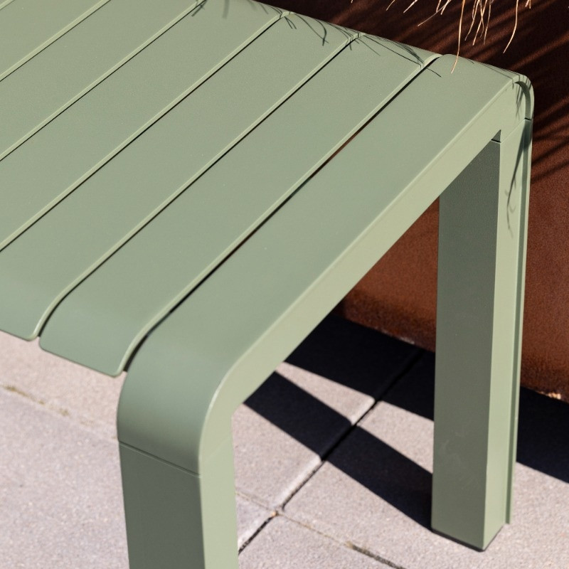 Banc de jardin design métal vert kaki - Vondel 