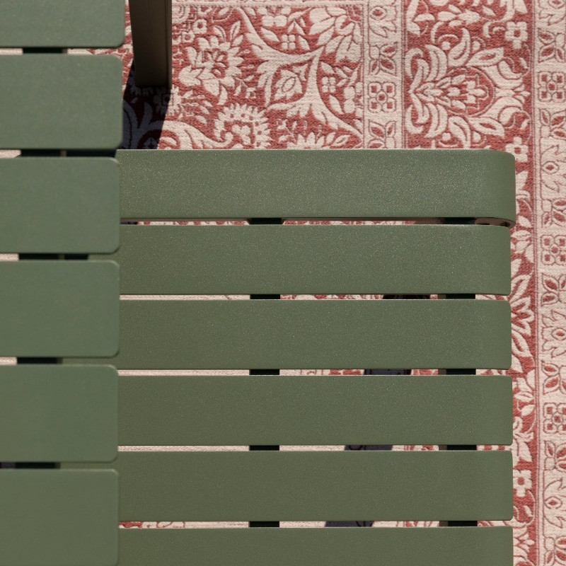 Banc de jardin design métal vert kaki - Vondel 