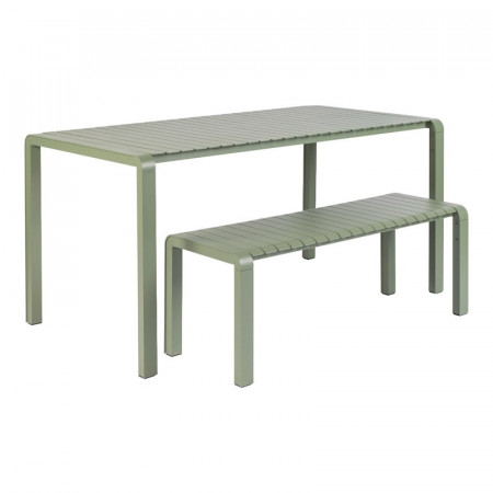 Banc de jardin design métal vert kaki - Vondel 