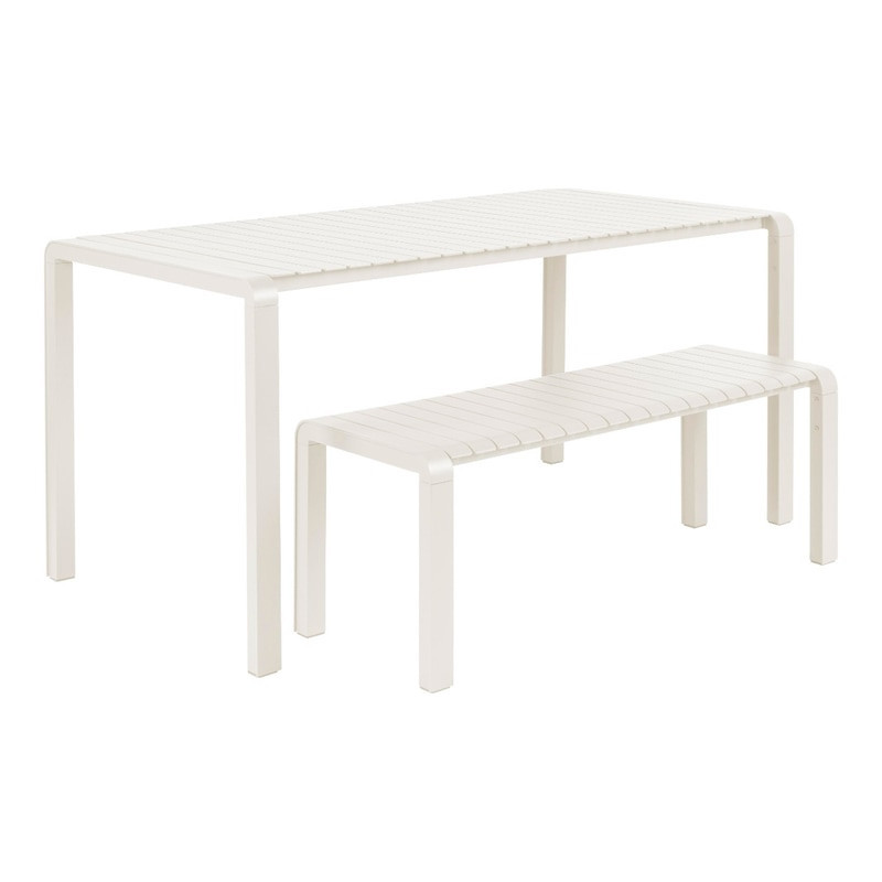 Banc de table jardin blanc design - Vondel 