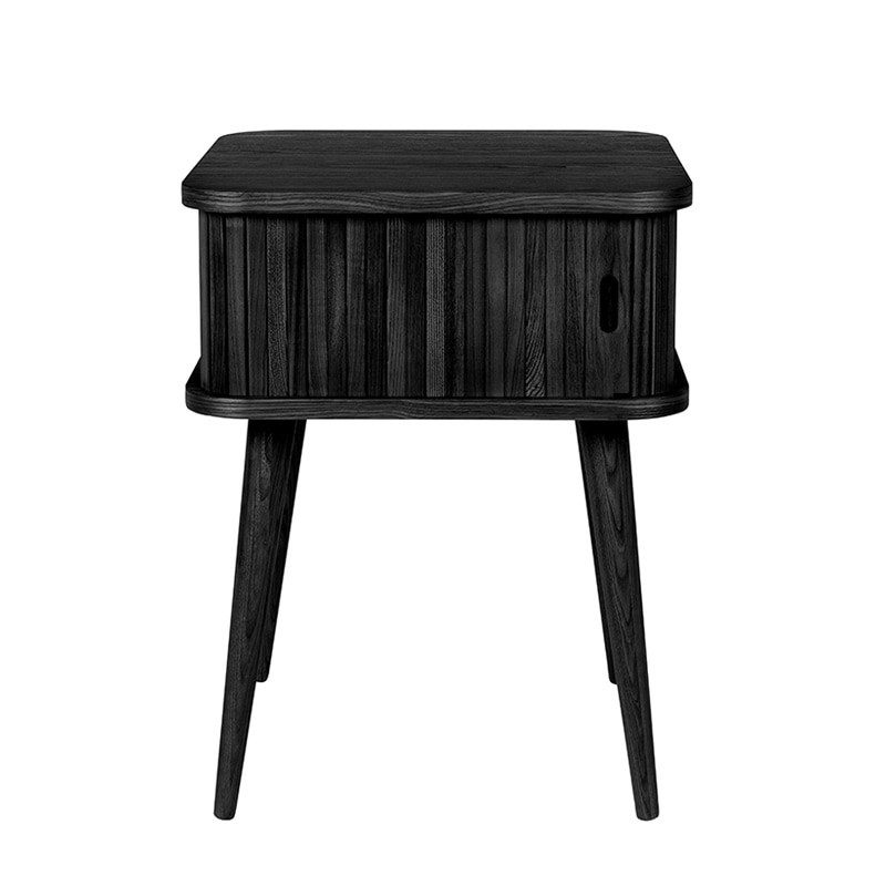 Bout de canapé design noir avec rangement Barbier Zuiver