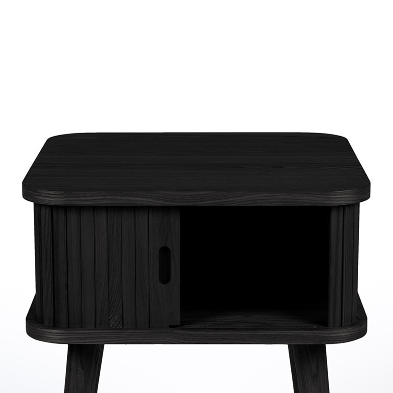 Bout de canapé noir avec rangement design Barbier Zuiver