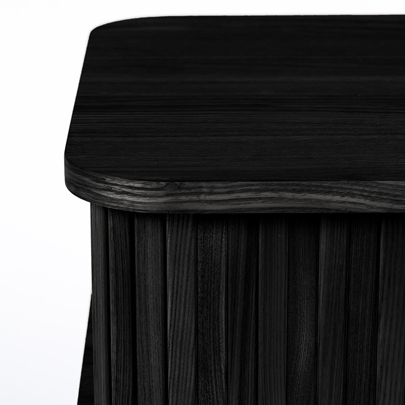 Bout de canapé noir design avec rangement - Barbier 