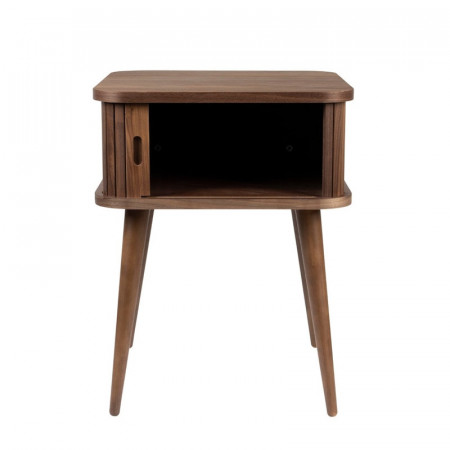 Table d'appoint avec rangement design placage noyer - Barbier 