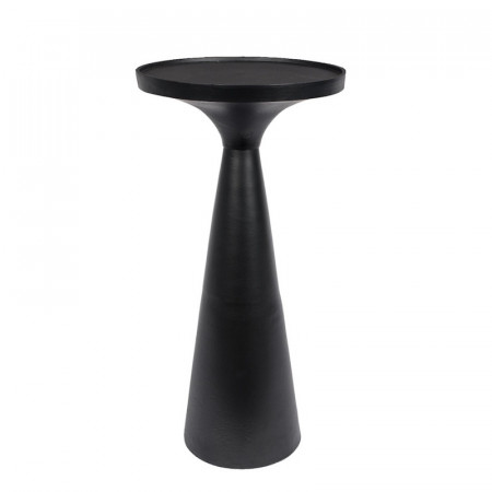 Table d'appoint noire ronde design en fonte d'aluminium Floss Zuiver