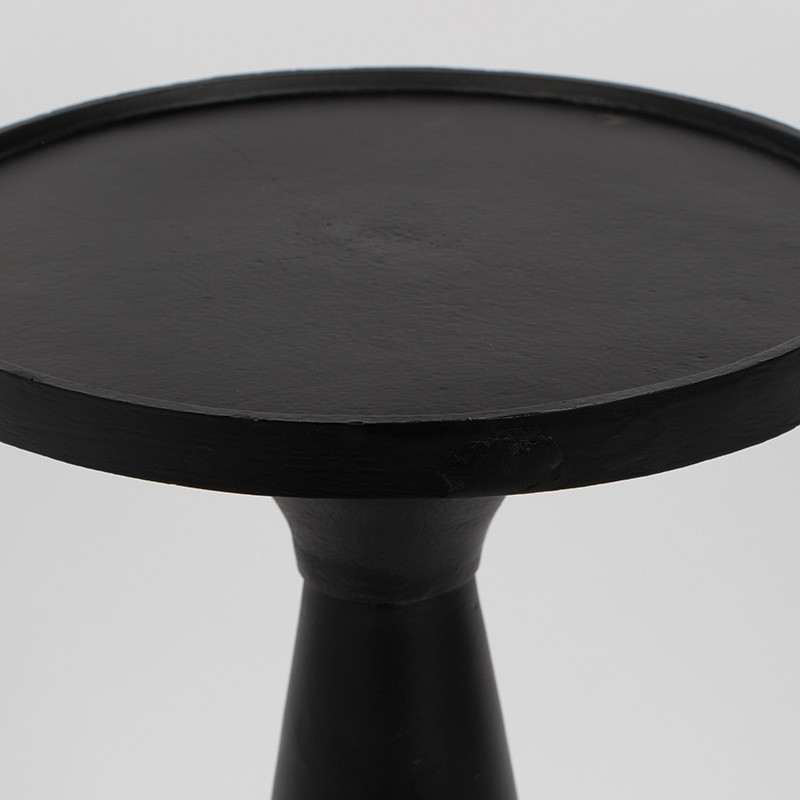 Table d'appoint ronde noire design en fonte d'aluminium - Floss 