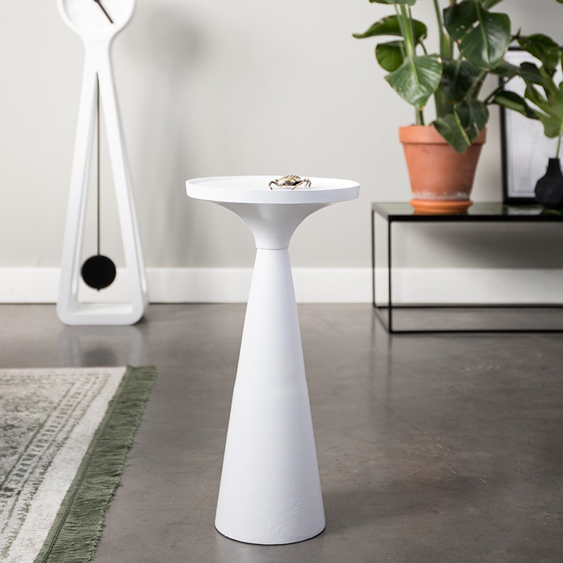 Table d'appoint ronde blanche en fonte d'aluminium Floss Zuiver