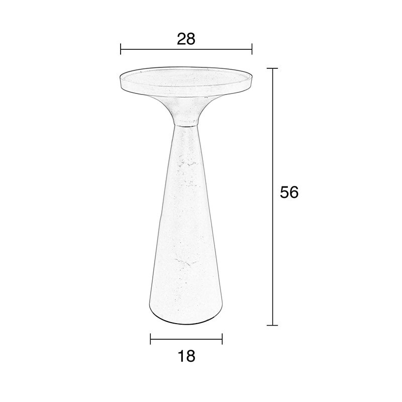 Table d'appoint ronde blanche en fonte d'aluminium - Floss 