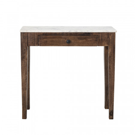 Console meuble marbre blanc et bois - Iso