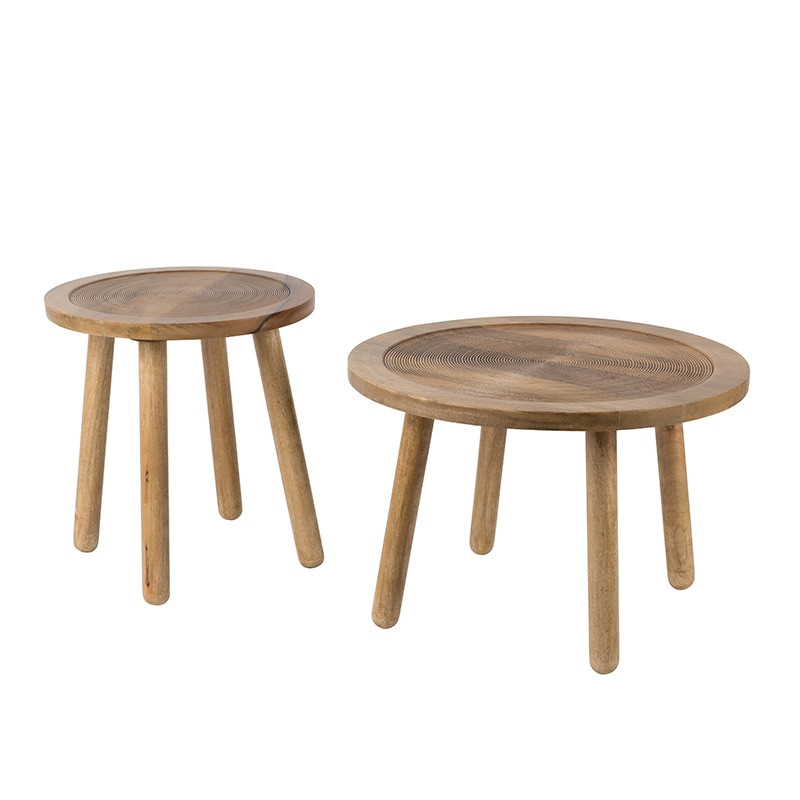 Table d'appoint bois clair ronde - Dendron 