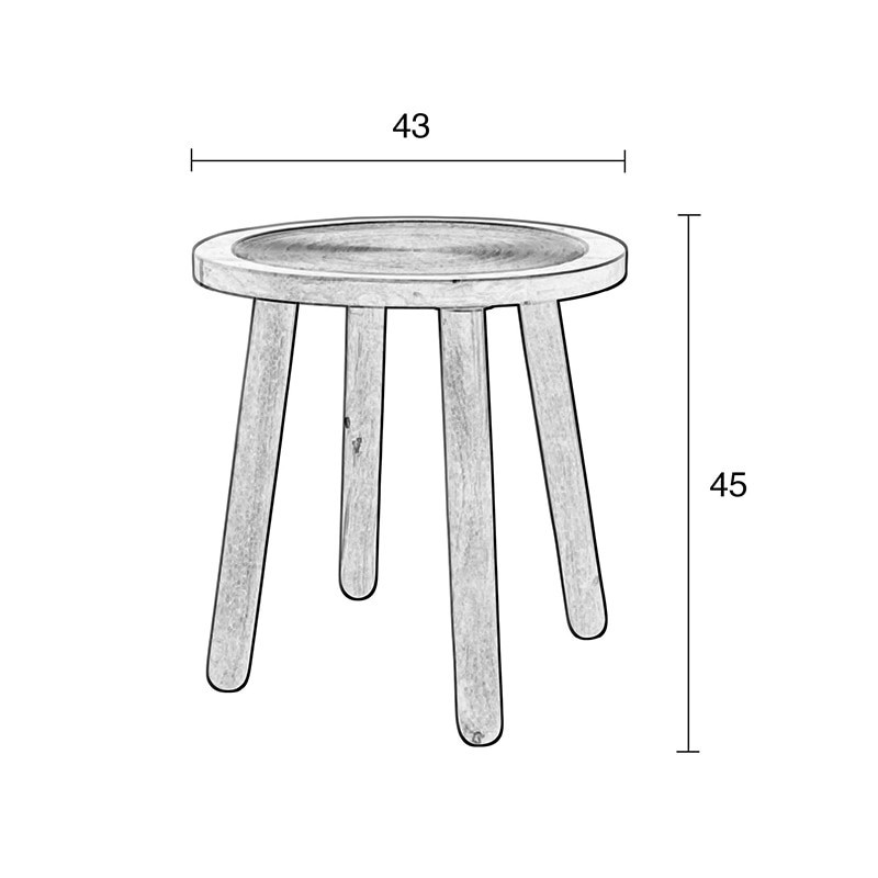 Table d'appoint bois clair ronde - Dendron 