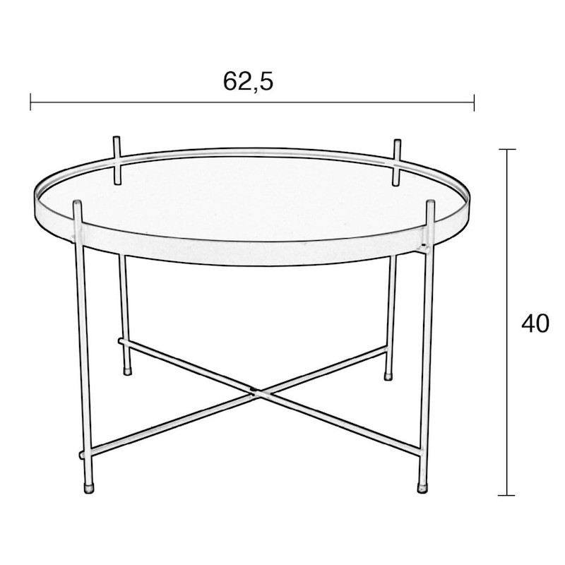 Table d'appoint ronde noire plateau en verre - Cupid 