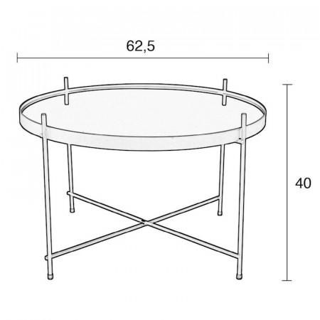 Table d'appoint ronde noire plateau en verre - Cupid 