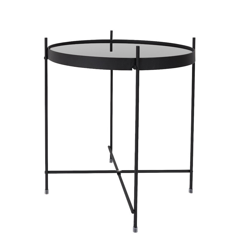 Table d'appoint ronde noire en verre Cupid Zuiver