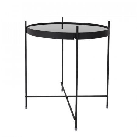 Table d'appoint ronde noire en verre Cupid Zuiver