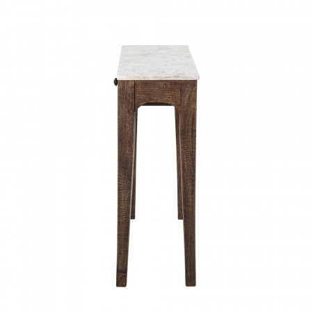 Meuble console marbre blanc et bois - Iso